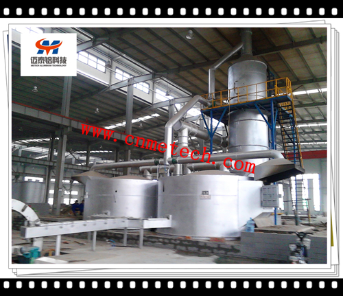 Vertical melting Furnace with 8T Round holding furnace of Aluminum Rod Line